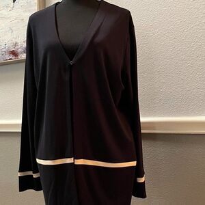 TALBOTS Open Front Long Sleeve Black Cardigan size M